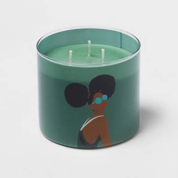 14oz 3-Wick Jade Waters Candle Green - Room Essentials™