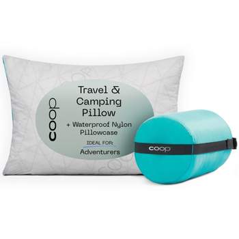 Coop Home Goods The Original Travel & Camp Adjustable Pillow with Compressible Stuff Sack - Medium-Firm Memory Foam with Lulltra Washable Cover(19x13)