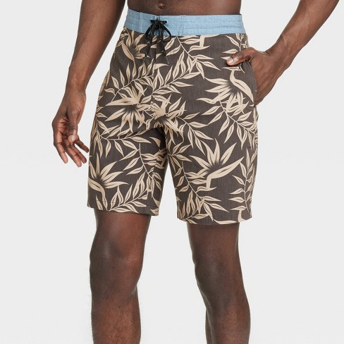 Men's 8.5 Leaf Print Paradise Bloom Board Shorts - Goodfellow & Co™ Brown  34 : Target