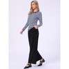 INSPIRE CHIC Women's Striped Long Sleeve Crew Neck Slim Fit Color Block T-Shirts - 4 of 4
