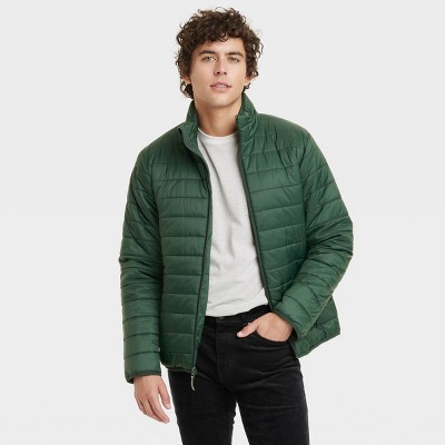 Men s Lightweight Puffer Jacket Goodfellow Co Forest Green