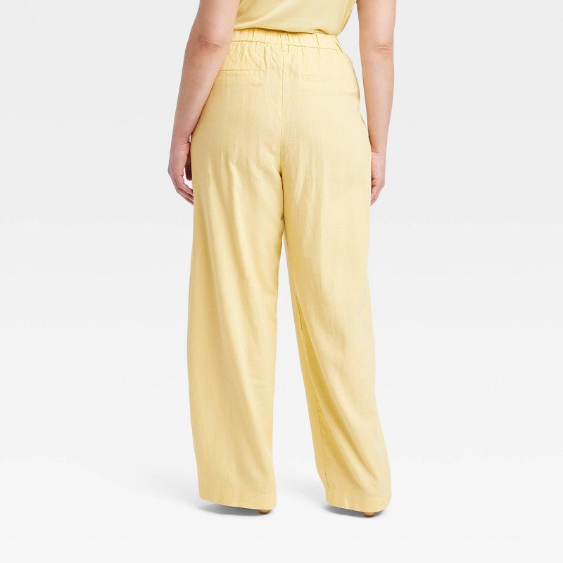 Women's High-Rise Linen Pleated Front Straight Pants - A New Day™, 3 of 10