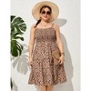 Plus Size Summer Dresses Women's Sleeveless Square Neck Smocked Flowy Ruffle A Line Maxi Dress - 3 of 4