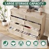 Jojoka 8 Drawer Double Rattan Dresser,Mid Century Modern Dresser for Closet with Handles,Oak - 3 of 4
