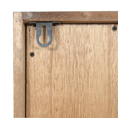 Cream Engraved Wood Flower Wall Art Set with Natural Frame