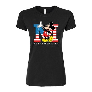 Women's - Disney - Mickey Flag All American Fitted Graphic T-Shirt - 1 of 3