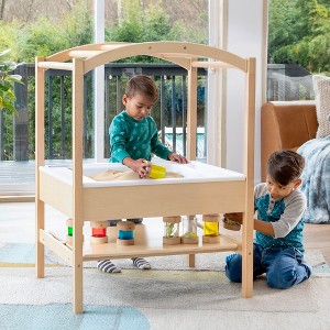Guidecraft Kids' Sensory Table System and Canopy: Sand and Water Activity Table with Easy-to-Clean Bin, Arch and Chalkboard - 1 of 4
