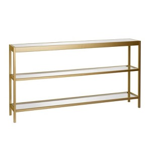 55 Inches Brass Metal/Glass Console Table - Henn&Hart - 1 of 4