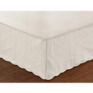 Greenland Home Fashion Paisley Quilted Bed Skirt Drop 18" - Ivory - 1 of 4