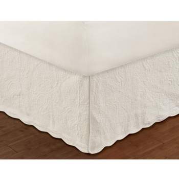 Paisley Quilted Premium Bed Skirt Drop 18" Ivory by Greenland Home Fashions