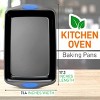NutriChef Kitchen Oven Baking Pans - Deluxe Nonstick Gray Coating Carbon Steel Bakeware Set with Blue Silicone Handles, 2-Piece Set - NCRL2SGRY - 2 of 4