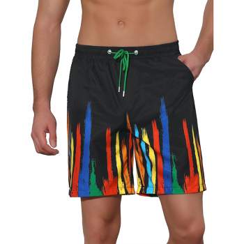 Lars Amadeus Men's Summer Lightweight Elastic Waist Colorful Printed Board Shorts