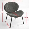 Mid-Century Modern Shell Lounge Chair with Fabric/PU Leather Seat,Wide Curved Back and Metal Legs for Living Room or Bedroom-Baofuwish - 4 of 4