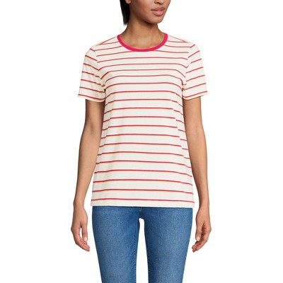 Lands' End Women's Relaxed Supima Cotton Crew Neck T-Shirt