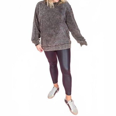Women's Waffled Patch Acid Sweatshirt - Lime N Chili