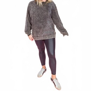 Women's Waffled Patch Acid Sweatshirt - Lime N Chili - 1 of 2