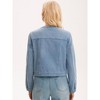 INSPIRE CHIC Women's Crew Neck Western Long Sleeve Chest Pockets Denim Cropped Jean Jackets - 4 of 4