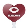 University of Chicago Maroons Logo Heart Love Cupcake Picks Toppers Decoration Set of 6 - 2 of 4