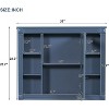 Bathroom Wall Cabinet with 6 Shelves, 35-Inch Wide Mirror Front, Adjustable Storage Space, Blue Finish, Easy Mount Included - 2 of 4