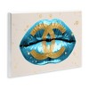 Stupell Industries Designer Fashion Logo Lustrous Blue Lipstick Lips Wall Plaque Art - 3 of 4