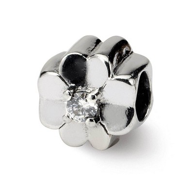 Black Bow Jewelry Sterling Silver and CZ Lucky Clover Bead Charm