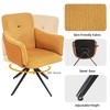 Grungis Chenille Swivel Office Chair NO Wheels Set of 2,Modern Gaming Chair with Metal Base,Computer Chair for Office - 4 of 4