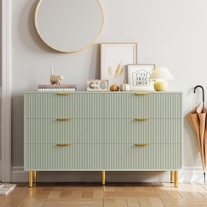 Zstar 6 Drawer Dresser for Bedroom, with Metal Handles - 1 of 4