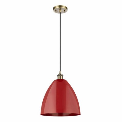 Plymouth Dome - 1 Light Cord Hung Mini Pendant In Industrial Style-14.75 Inches Tall and 12 Inches Wide