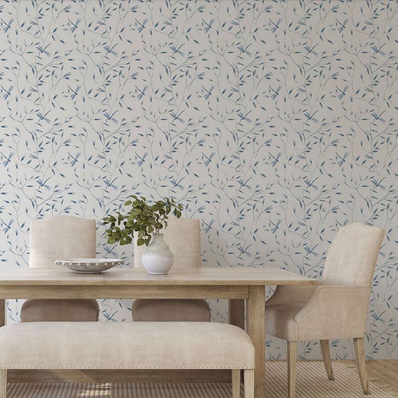Tempaper Dragonfly French Blue Peel and Stick Wallpaper, 2 of 7