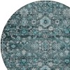 Dark Green Aqua And Charcoal Oriental Washable Indoor Outdoor Area Rug - 4 of 4