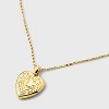 14K Gold Dipped Heart Charm Initial Necklace - A New Day™ Gold - 4 of 4