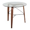 Sapphtopaz Dining Table Modern Square Counter Table with Metal Legs and Clear Glass Top for Dining Room, Small Spaces - 4 of 4