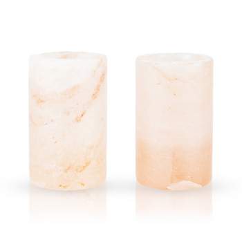 Viski Himalayan Salt Shot Glasses, Unique Pink Salt Shooters Gift Set for Tequila and Mezcal, 2 Oz Set of 2