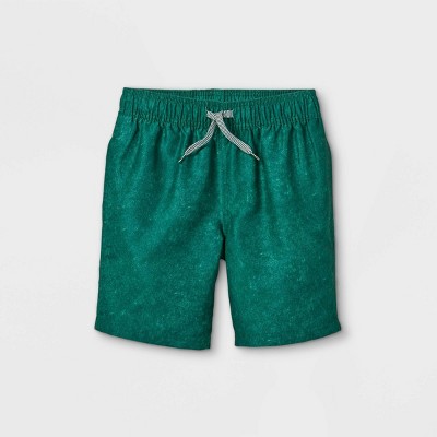 Boys' Solid Swim Shorts - Cat & Jack™ Dark Green XS
