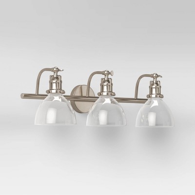 Industrial Glass Vanity Light Nickel - Threshold™