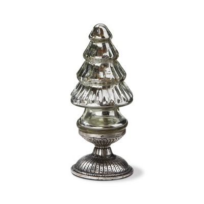 tag Vintage Mirror Glass Christmas Tree Decorations for Tabletop or Mantel 6.5 inch