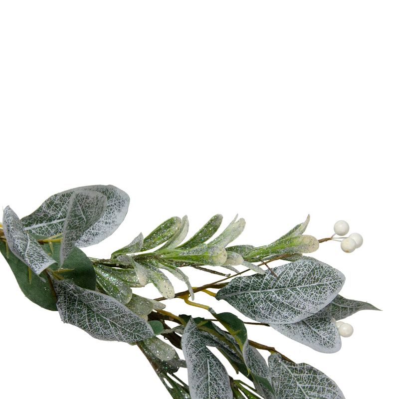 Northlight 5' x 6" Iced Leaves and Winter Berries Artificial Christmas Garland, Unlit, 4 of 5