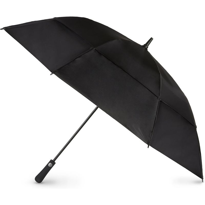 Totes Automatic Open XL Vented Canopy Golf Stick Umbrella Black 60"