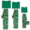 cheibear Family Christmas Santa Print Long Sleeve Top and Pants Pajama Set Green - 3 of 4