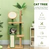 Gulches Green Brown 54 inch Cat Tree Artificial Leaves Particleboard Jute Sisal Plush Condo Platforms Scratching Pad 22 lbs Cats - 3 of 4