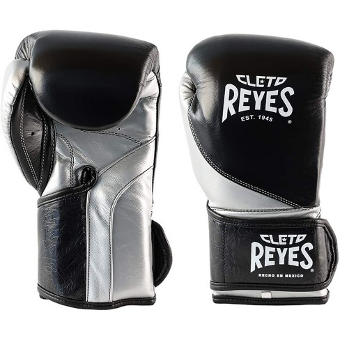 Cleto Reyes High Precision Hook And Loop Boxing Gloves - Black/silver  Bullet : Target