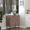 NicBex Sideboard Buffet Cabinet Kitchen Storage Cabinet with 2 Doors and Metal Legs for Kitchen,Living Room,Walnut - 2 of 4