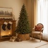 Gardenised Natural Wood Christmas Tree Collar Box with Slatted Panel Design Foldable Tapered Base Cover for Holiday Tree Stand Skirt - 2 of 4