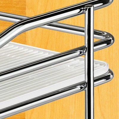 Lynk Professional Slide Out Vertical 10.25" Double Metal Spice Rack Silver: Kitchen Cabinet Organizer, Pull Out Pantry Storage — фото 6