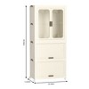 LIVAREEmlen Portable Wardrobe Closet Storage Organizer for Clothes,Clothes Dresser,Magnetic Doors with 4 Cubes&Hanging Rod,10 Pcs Hangers,White - 3 of 4