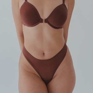 Wherewithal Women's AnyWhere Mesh Thong Brown - 1 of 4