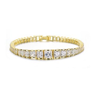 Guili Sterling Silver Tennis Bracelet with Clear CZ in White or Gold—Sparkling, Elegant, and Perfect for a Luxurious Look. - 1 of 3