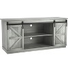 LACOO Farmhouse Sliding Barn Door TV Stand for TVs up to 65" - Gray - 2 of 4