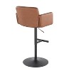 LumiSource Stout Adjustable Barstool Black Metal/Camel PU - 3 of 4
