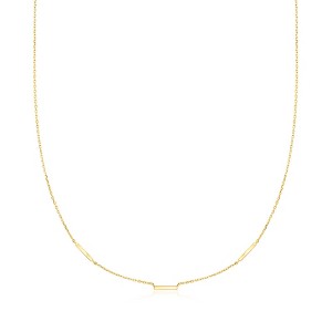 Ross-Simons Italian 1mm 10kt Yellow Gold Bar Station Cable-Chain Necklace Size 16 - 1 of 3